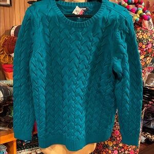 Land’sEnd Teal Cable Knit Sweater